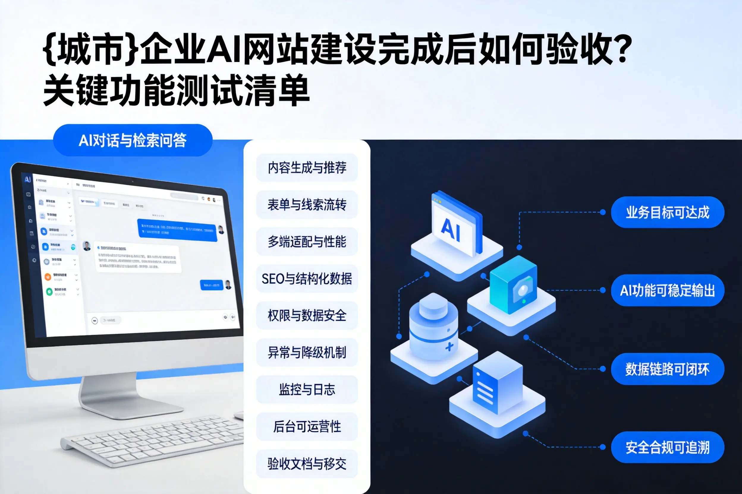 荆门企业AI网站建设完成后如何验收?关键功能测试清单
