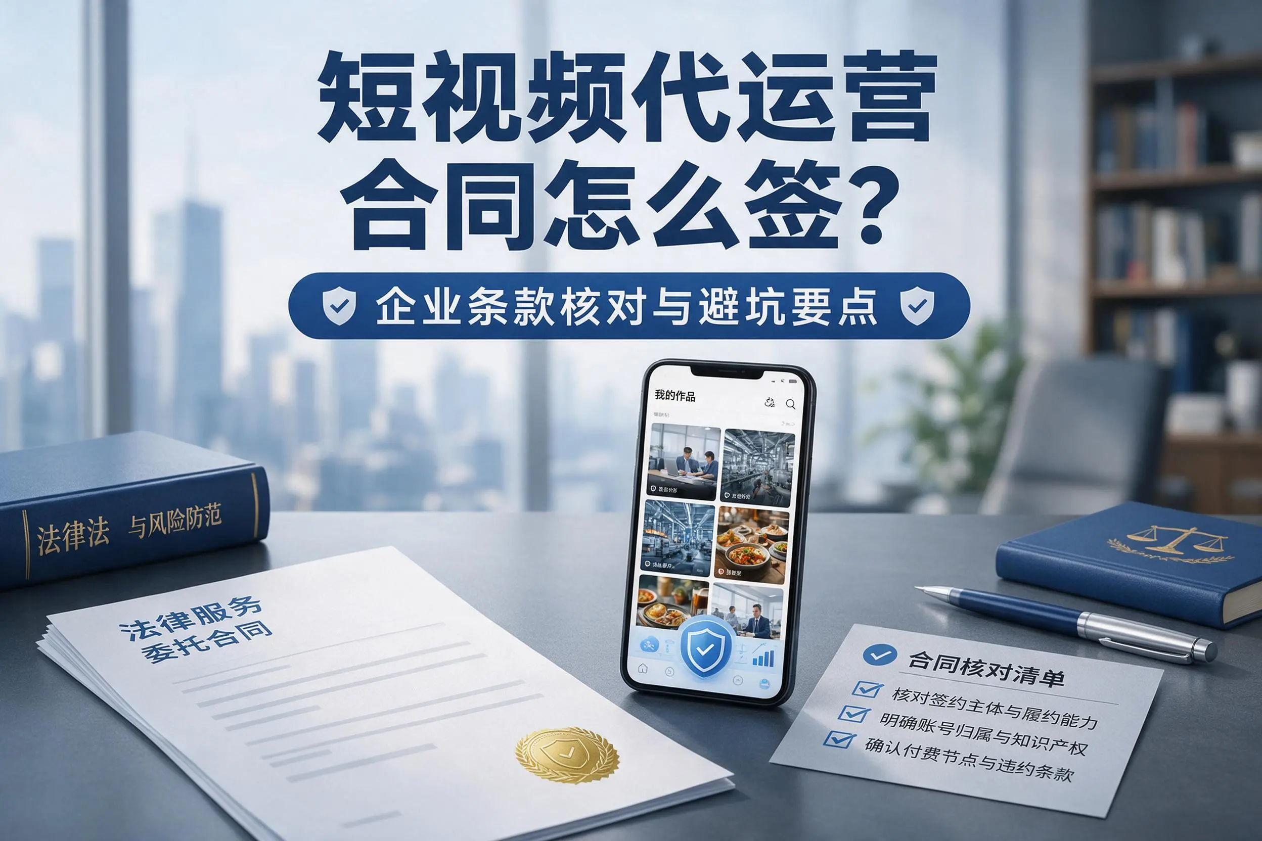 短视频代运营合同怎么签？荆门企业条款核对与避坑要点