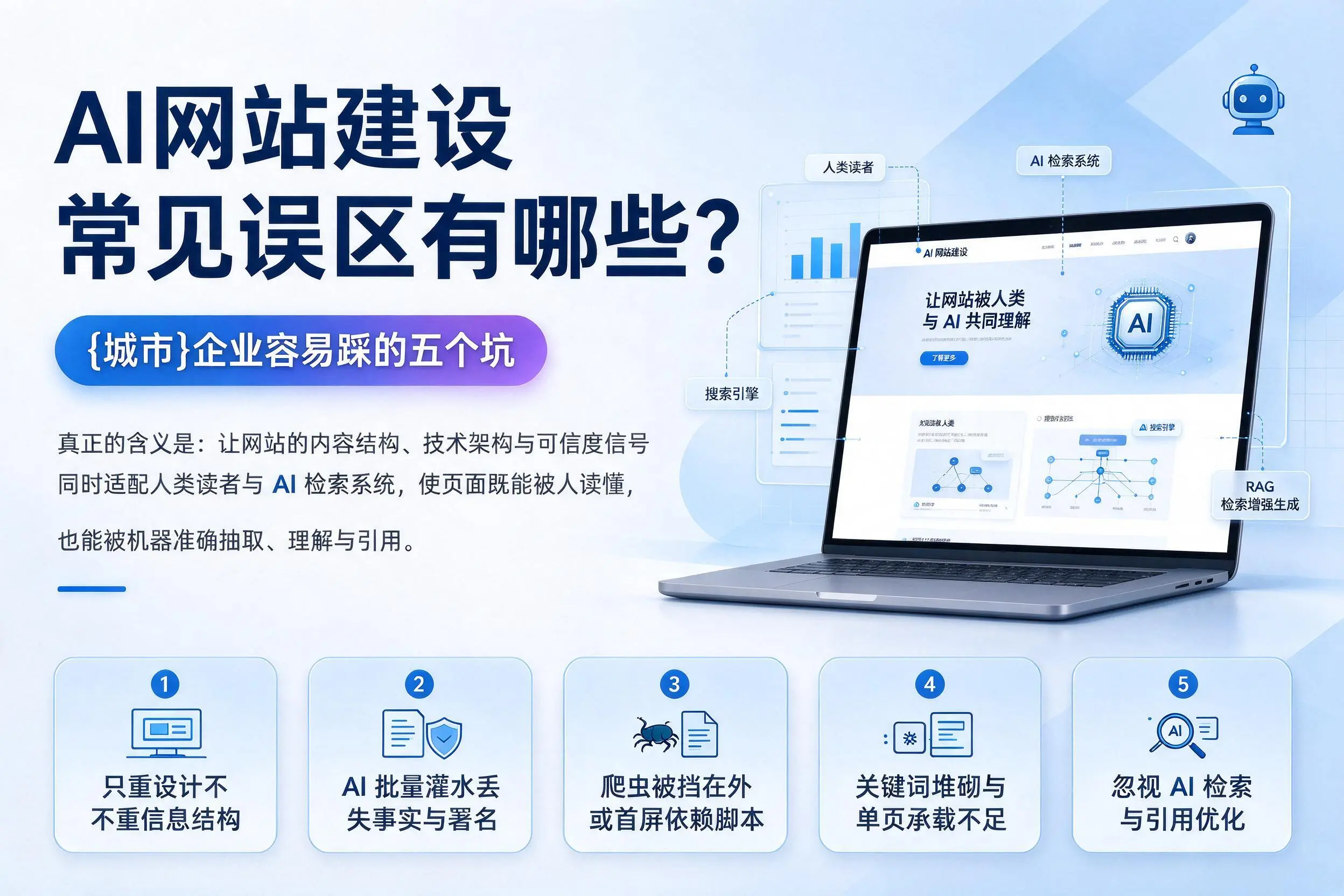 AI网站建设常见误区有哪些？荆门企业容易踩的五个坑