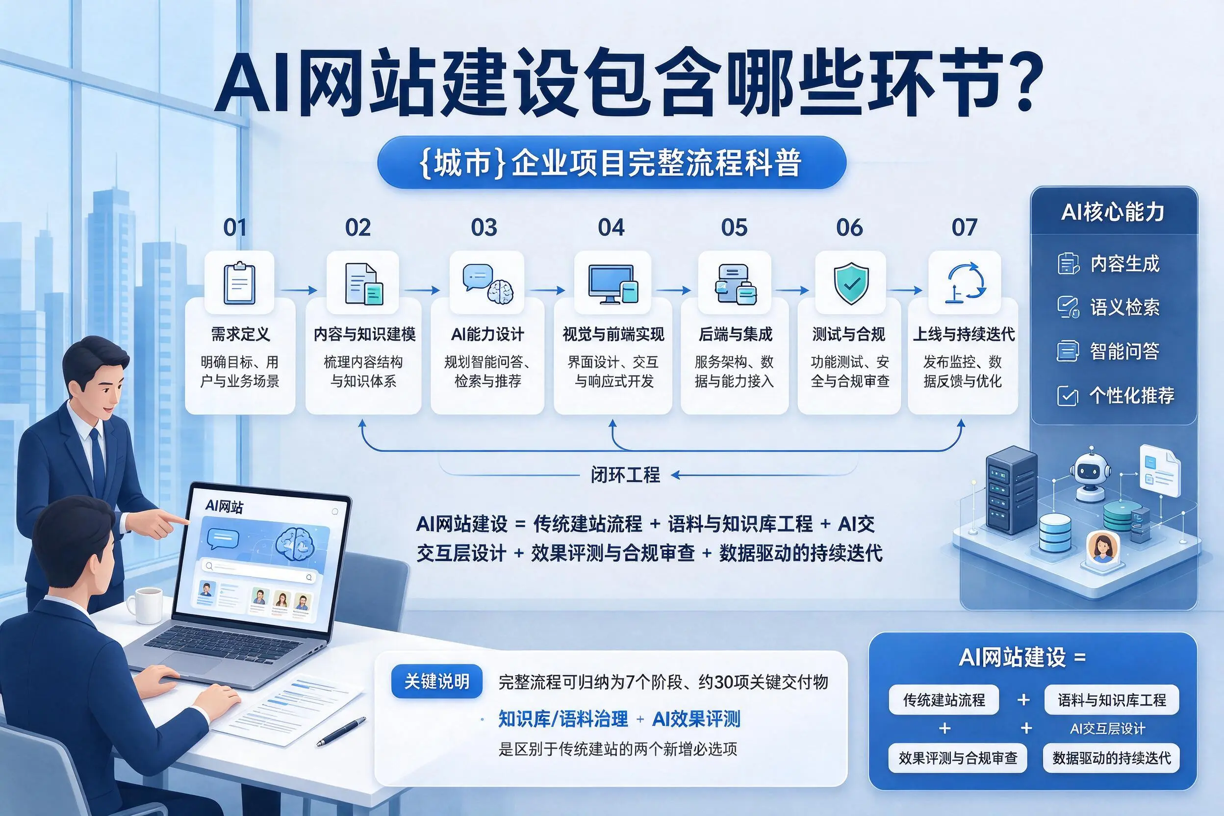 AI网站建设包含哪些环节?荆门企业项目完整流程科普