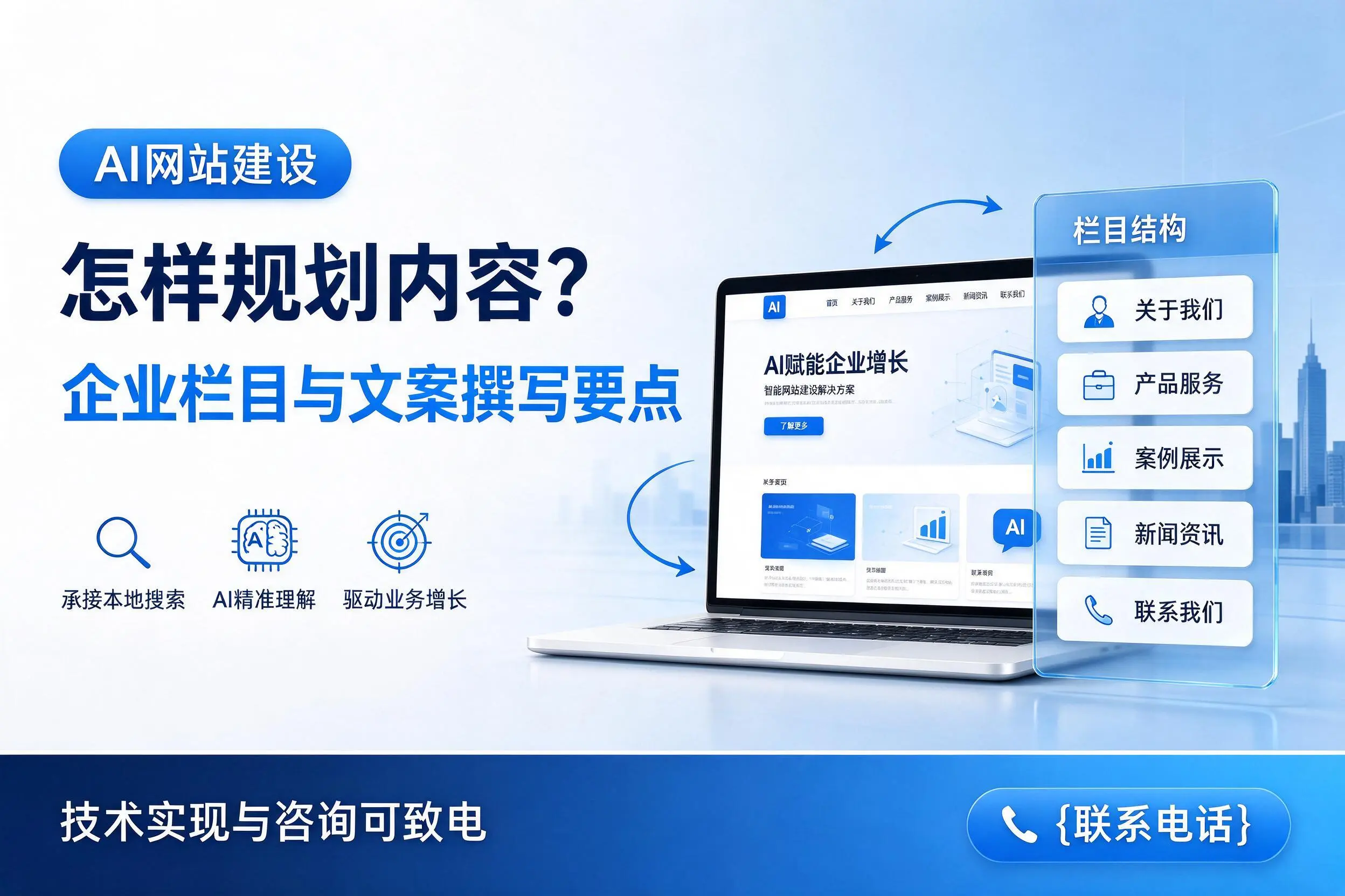 AI网站建设怎样规划内容?荆门企业栏目与文案撰写要点
