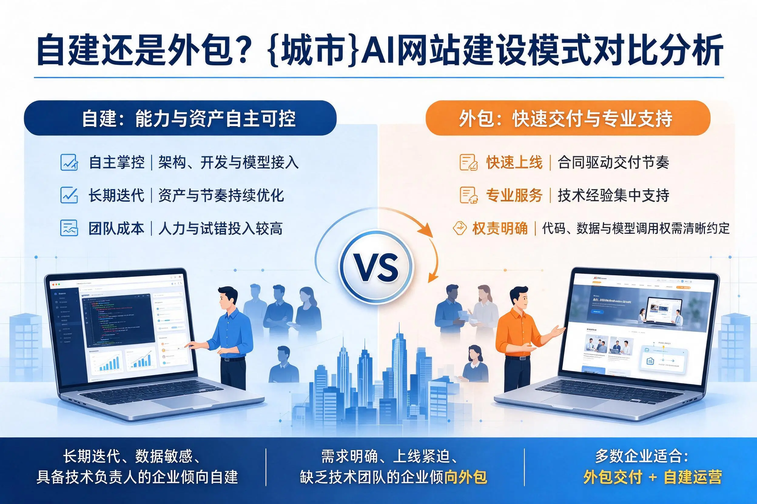 自建还是外包？荆门AI网站建设模式对比分析