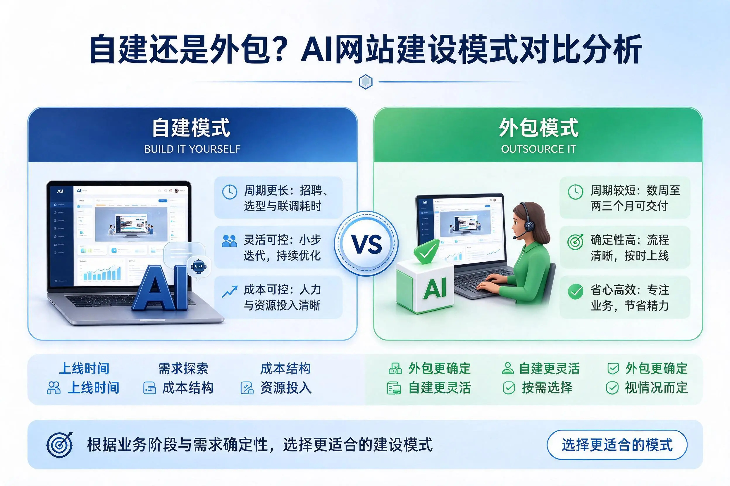 自建还是外包？荆门AI网站建设模式对比分析