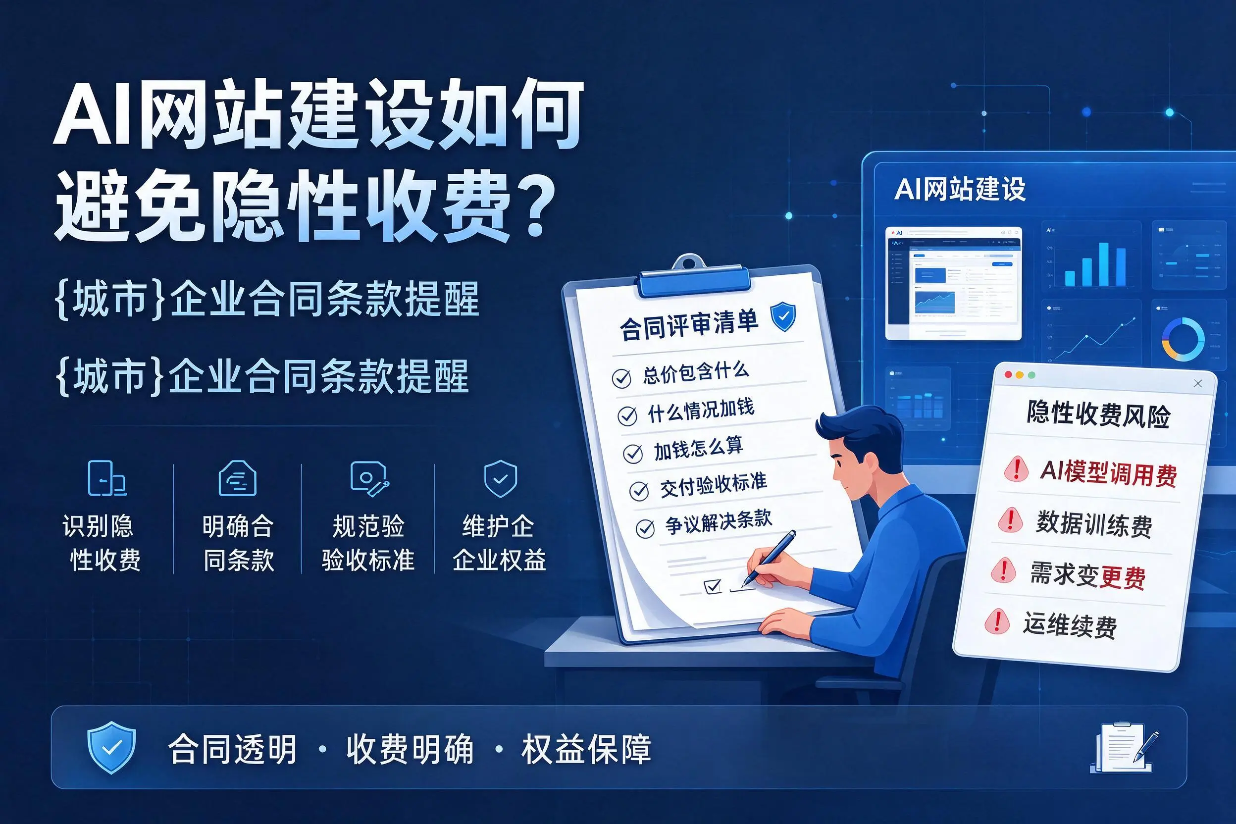 AI网站建设如何避免隐性收费？荆门企业合同条款提醒